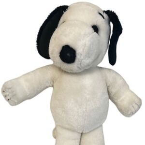 Vintage 1968 Snoopy‎ Peanuts Plush United Feature Syndicate 12 Inch White Black